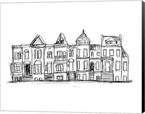 Framed Rowhouses II Print