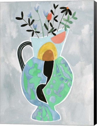 Framed Collage Vase II Print