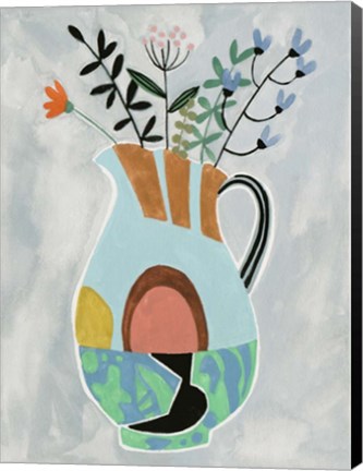 Framed Collage Vase III Print