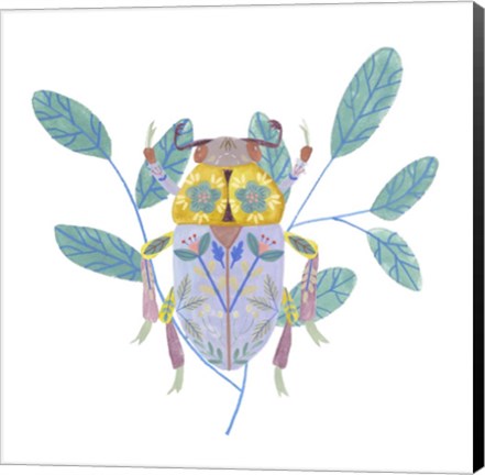 Framed Floral Beetles III Print