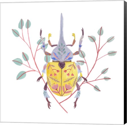 Framed Floral Beetles VI Print