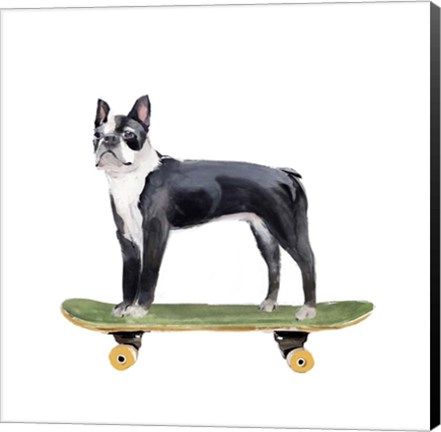 Framed Pups on Wheels IV Print