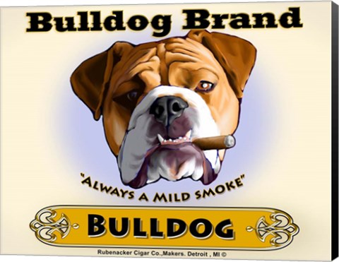 Framed Bulldog Cigar Print