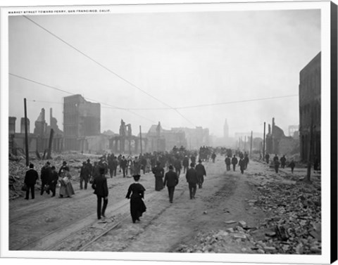 Framed Market Street Post Earthquake Print