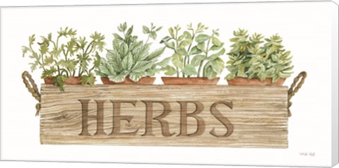 Framed Crate of Herbs Print