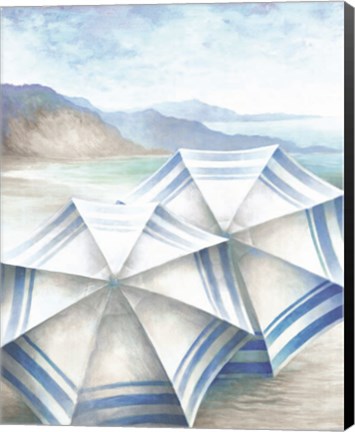 Framed Coastal Umbrellas Print