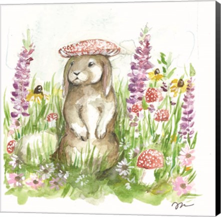 Framed Mushroom Hat Bunny Print