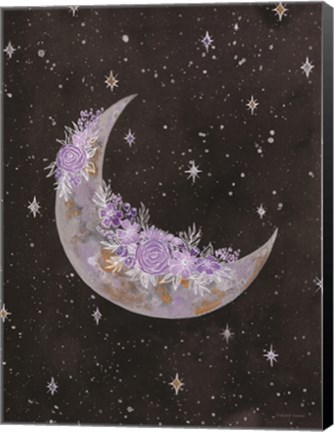 Framed Purple Flowers on the Moon Print