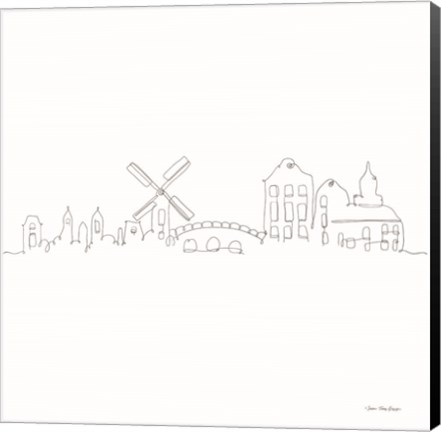 Framed One Line Amsterdam Print