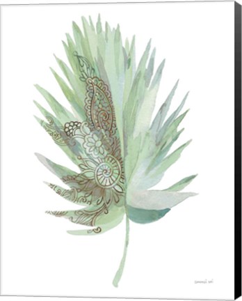 Framed Boho Tropical Leaf IV Green Print