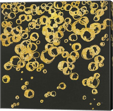 Framed Gold Bubbles II Print