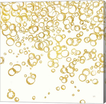 Framed Gold Bubbles I Print