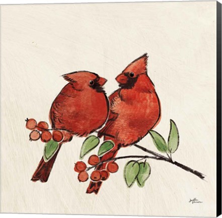 Framed Christmas Lovebirds IX No Gold Print