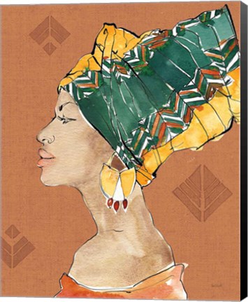 Framed African Flair VII Warm Print