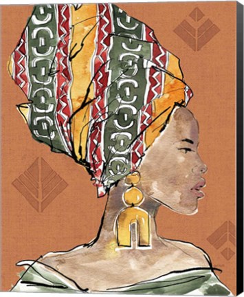 Framed African Flair V Warm Print