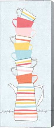 Framed Stack of Cups II Pastel Print