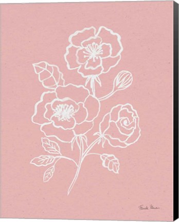 Framed Joyful Peonies I Pink Print