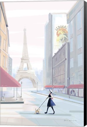 Framed Paris Morning Walk Print