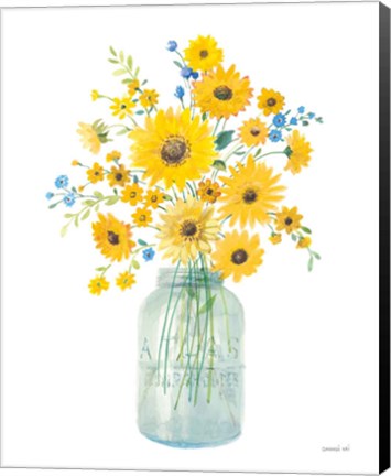 Framed Sunshine Bouquet I Light in Jar Print