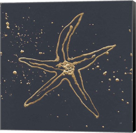 Framed Gold Starfish II Print