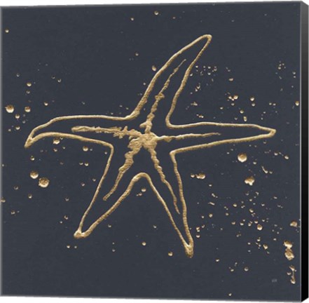 Framed Gold Starfish I Print