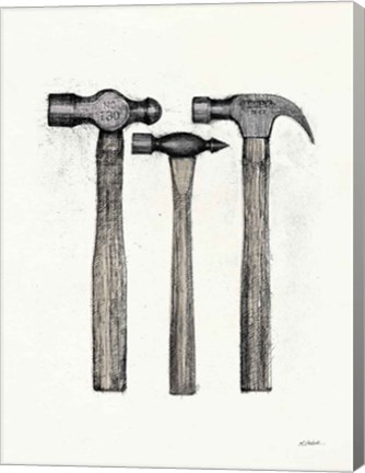 Framed Hammers with Color Crop Print