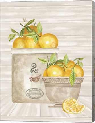 Framed Lemon Crock and Bowl Print