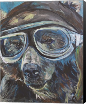 Framed Pilot Bear 1 Print