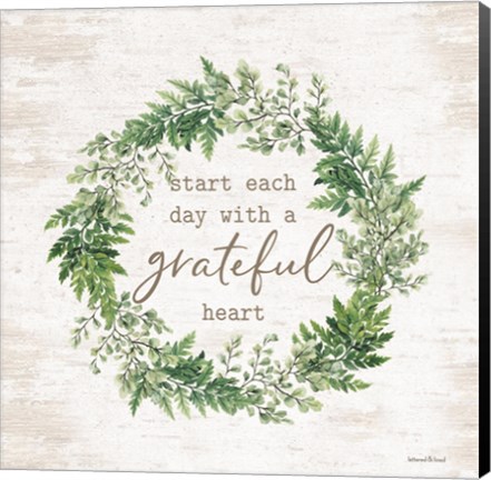 Framed Grateful Heart Wreath Print