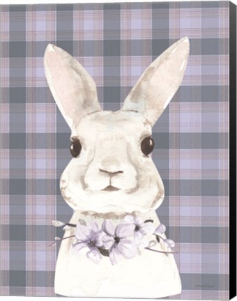 Framed Plaid Bunny Floral Print