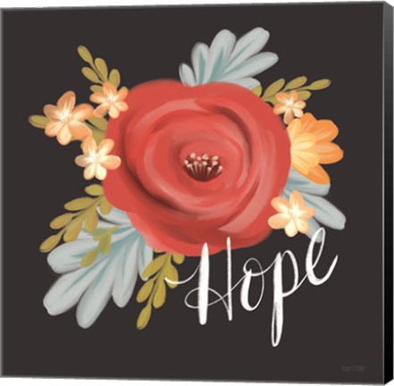 Framed Hope Floral Print