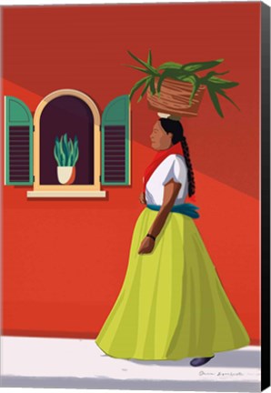 Framed Market Day Woman Print