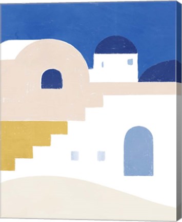 Framed Simple Santorini I Print