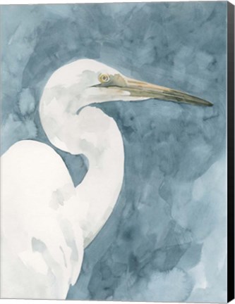 Framed Watercolor Heron Portrait II Print