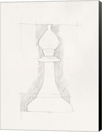 Framed Chess Set Sketch VI Print