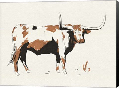 Framed Terre Cotta Steer III Print