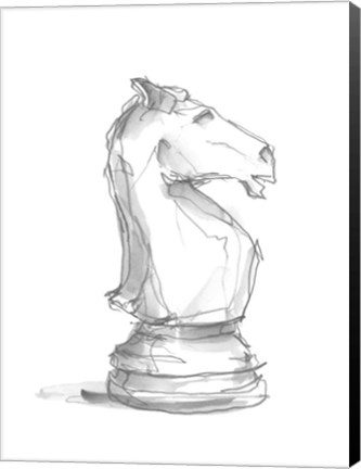 Framed Chess Piece Study I Print