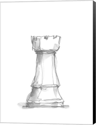 Framed Chess Piece Study V Print