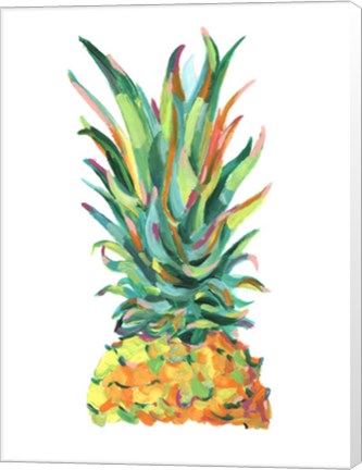 Framed Bright Pop Pineapple I Print