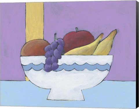 Framed White Fruit Bowl I Print