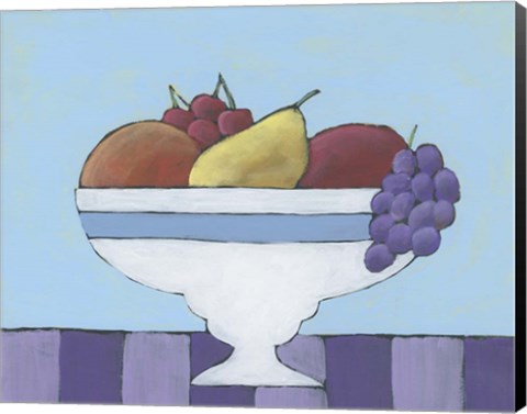 Framed White Fruit Bowl II Print