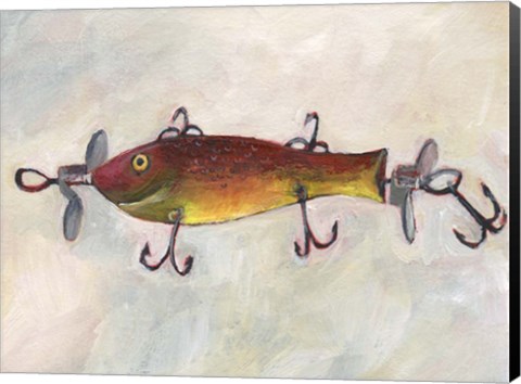 Framed Retro Fishing Lure V Print