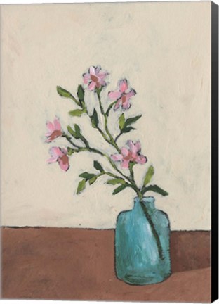 Framed Blossom in Blue Vase II Print