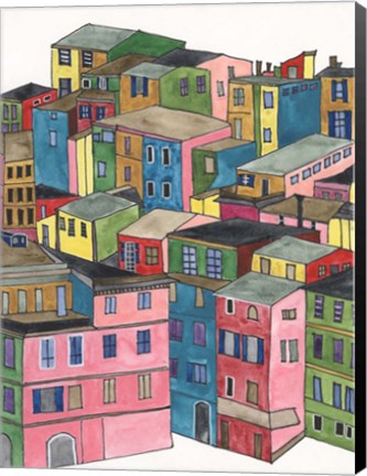 Framed Colorful City I Print
