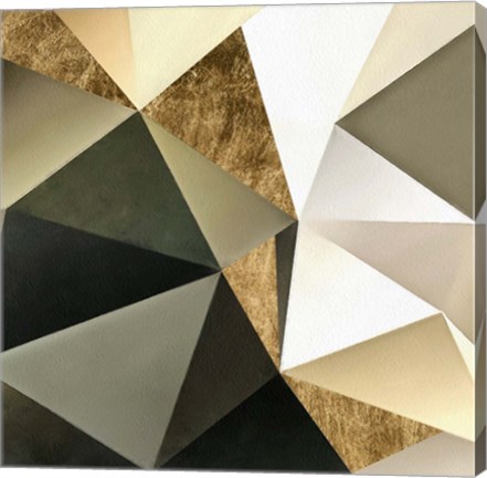 Framed Gold Polygon Wall I Print