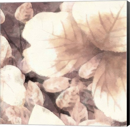Framed Blush Shaded Leaves I Print
