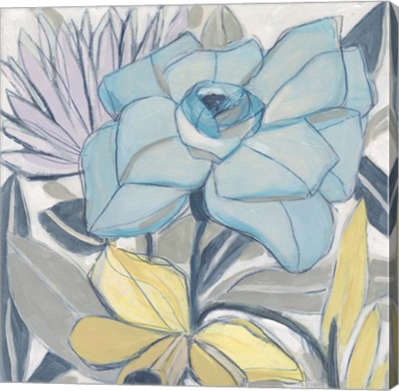 Framed Etched Indigo Fresco I Print