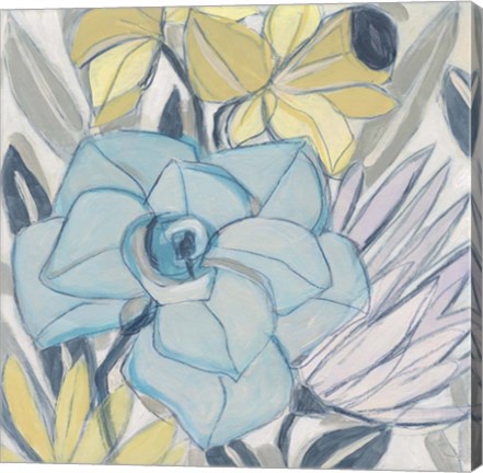 Framed Etched Indigo Fresco II Print