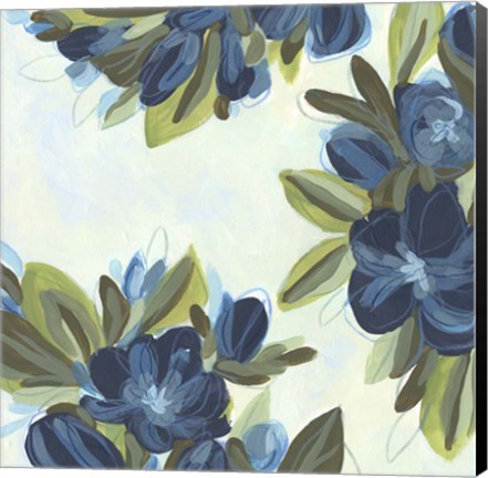 Framed Lush Indigo Blooms II Print