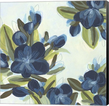 Framed Lush Indigo Blooms III Print